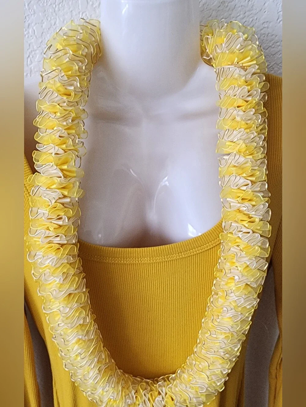 Yellow Ruffle Lei Necklace - Garland